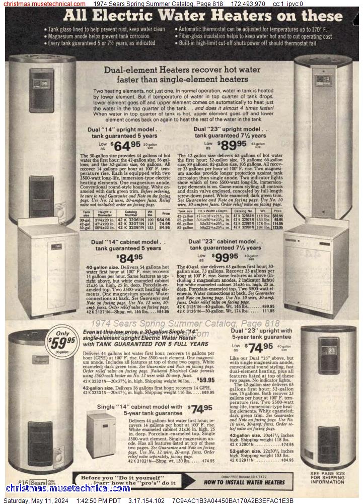 1974 Sears Spring Summer Catalog, Page 818