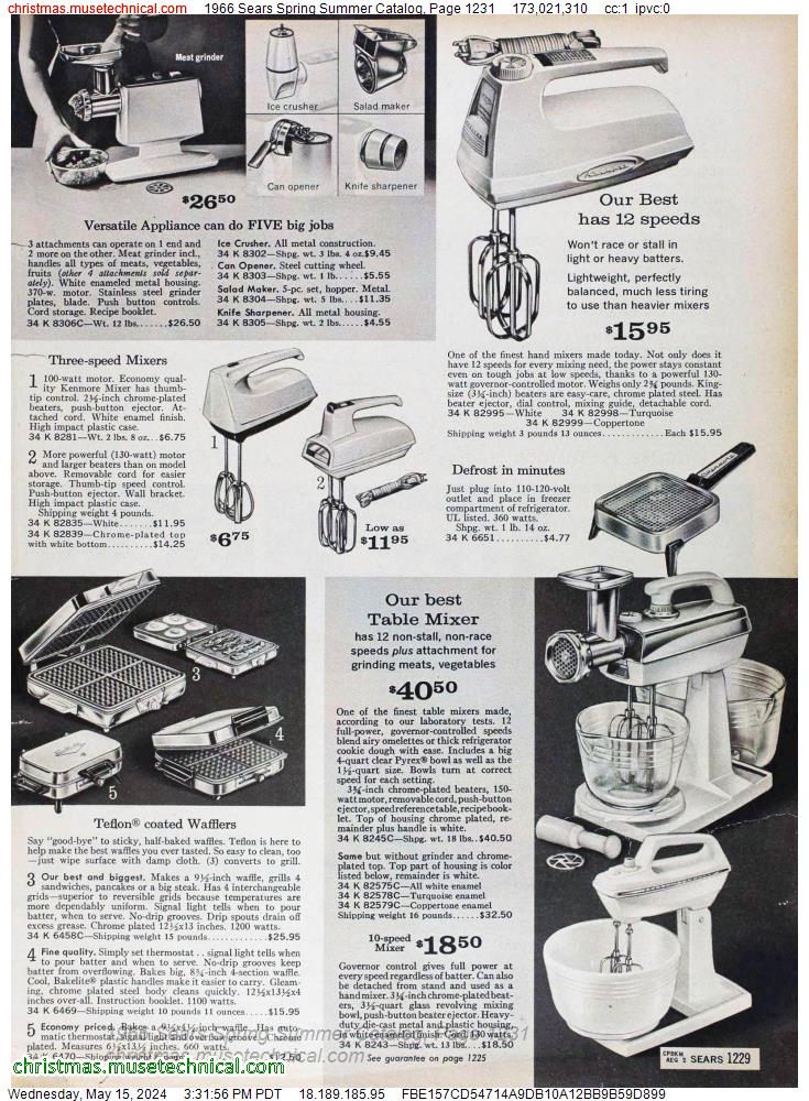 1966 Sears Spring Summer Catalog, Page 1231