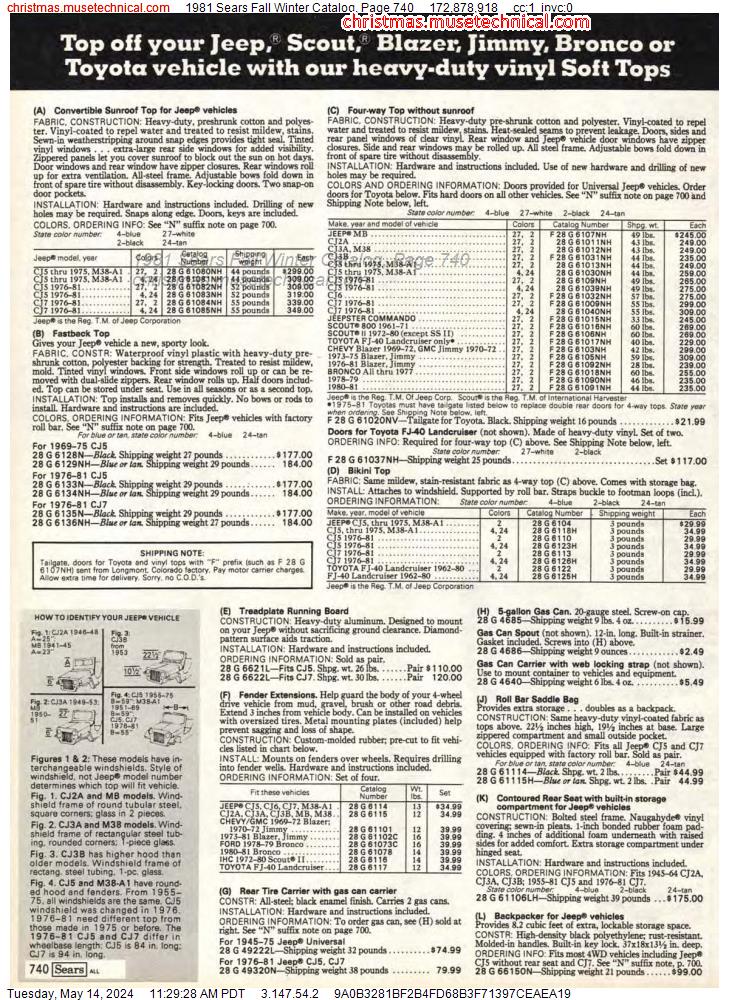 1981 Sears Fall Winter Catalog, Page 740
