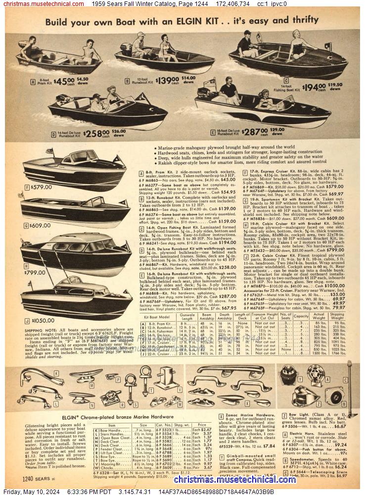 1959 Sears Fall Winter Catalog, Page 1244