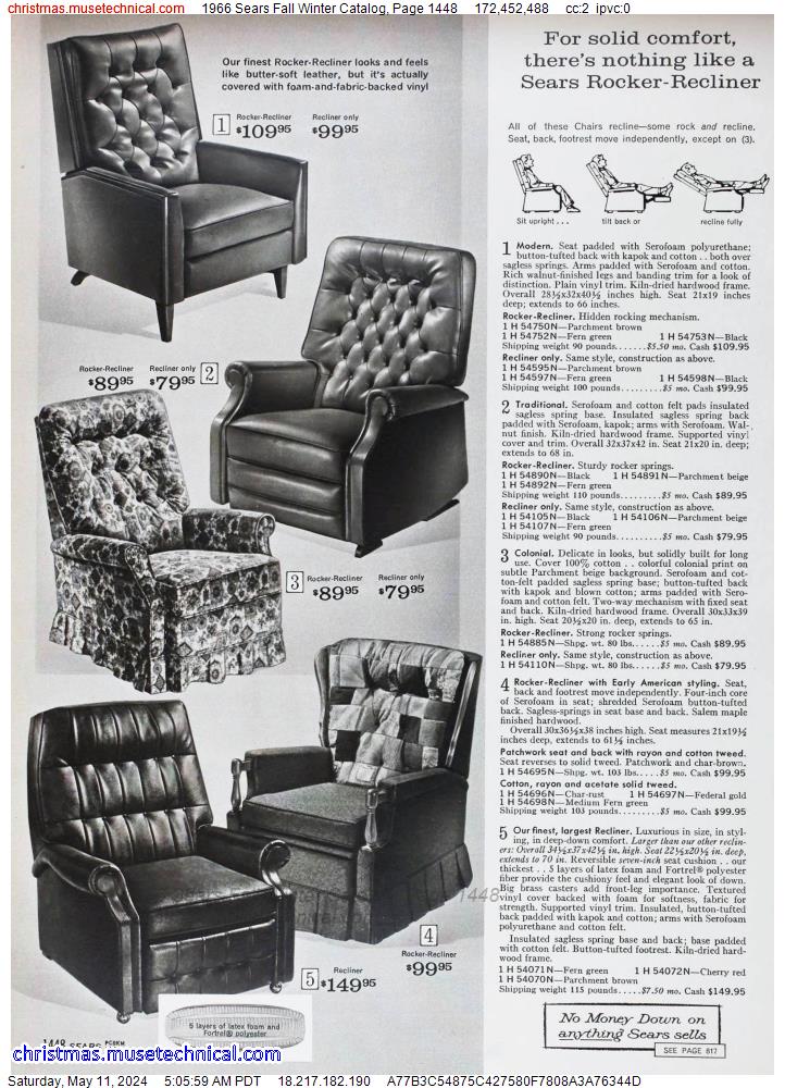 1966 Sears Fall Winter Catalog, Page 1448