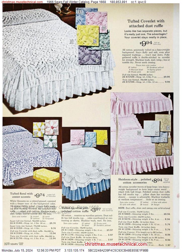 1966 Sears Fall Winter Catalog, Page 1668
