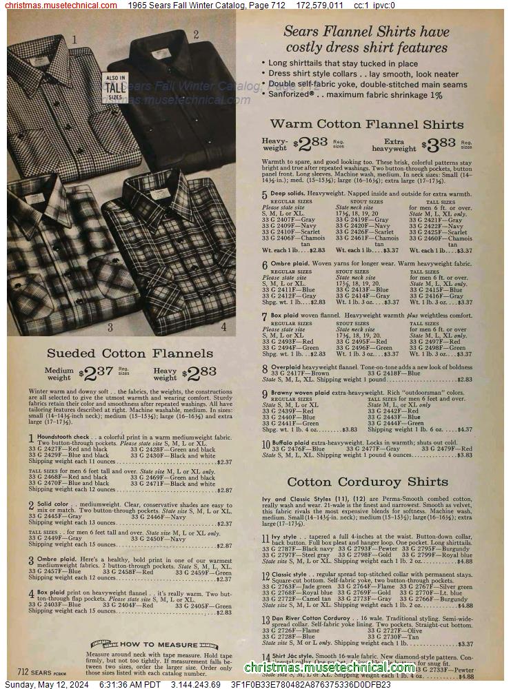 1965 Sears Fall Winter Catalog, Page 712