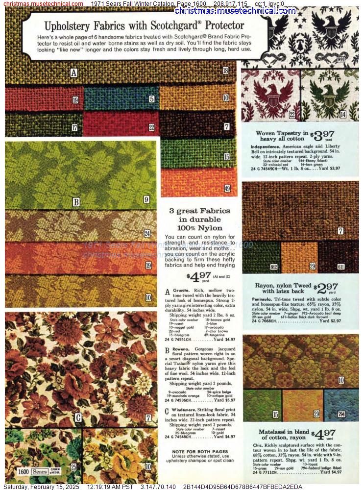 1971 Sears Fall Winter Catalog, Page 1600