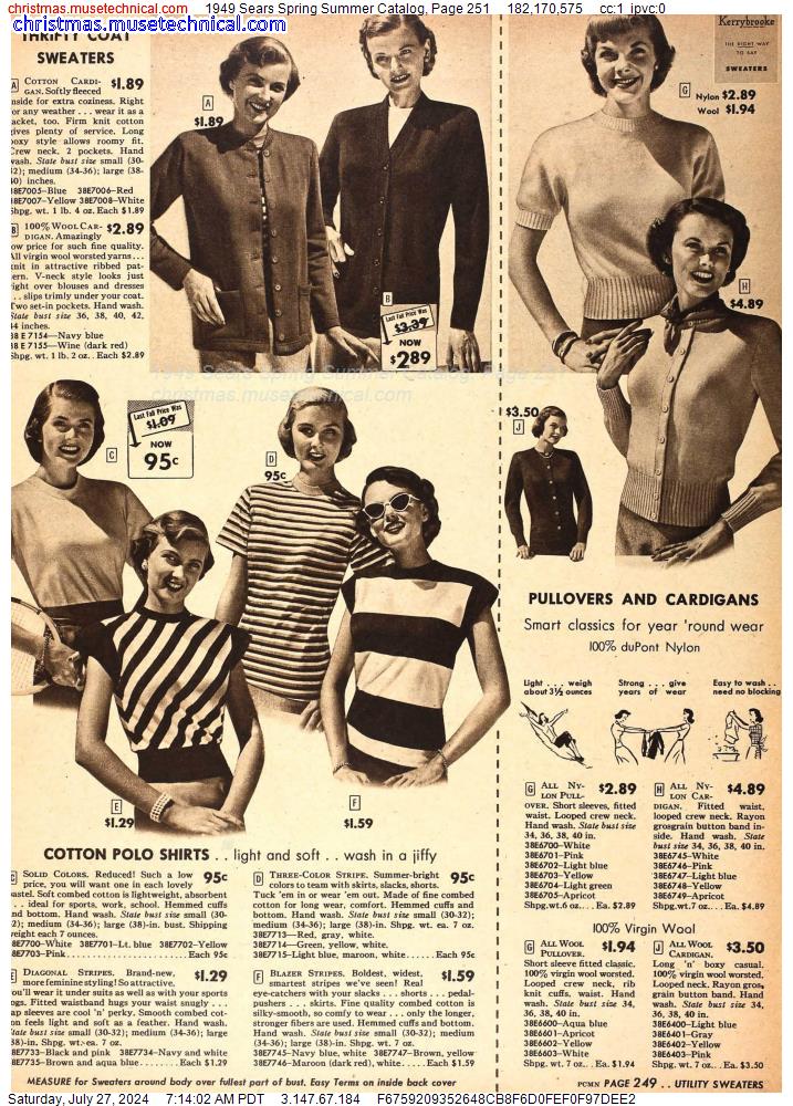 1949 Sears Spring Summer Catalog, Page 251