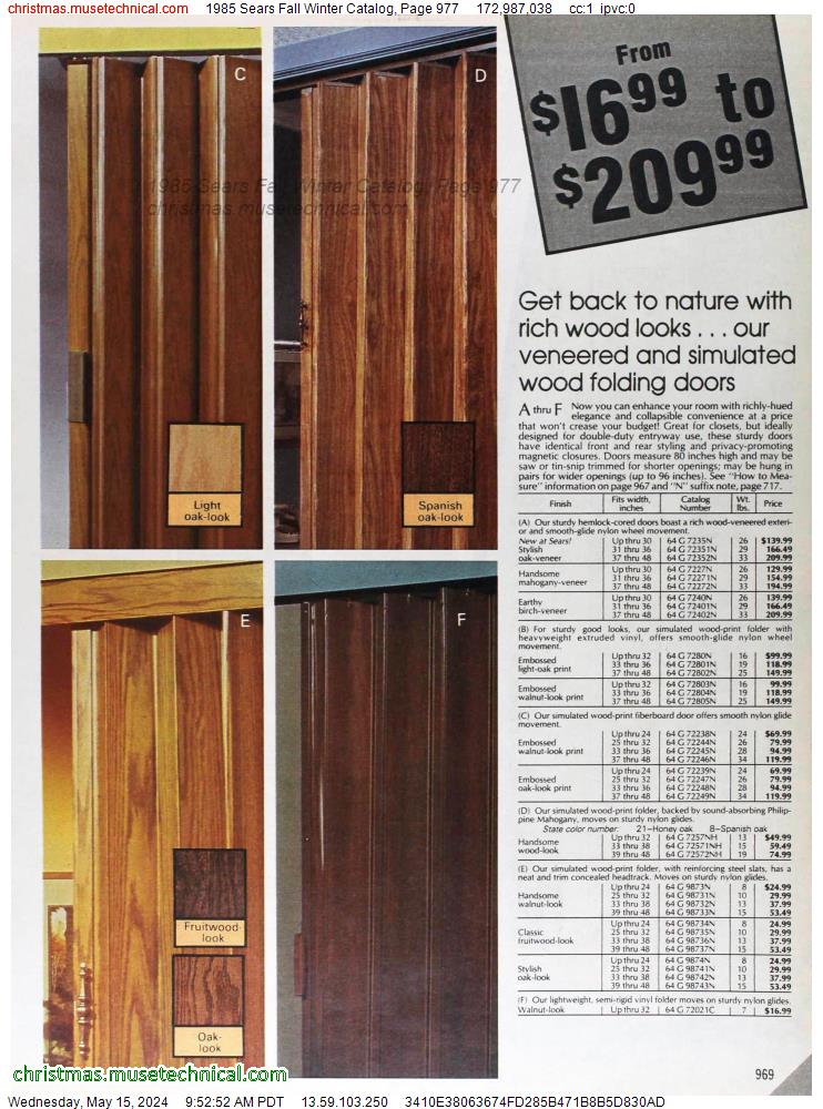 1985 Sears Fall Winter Catalog, Page 977