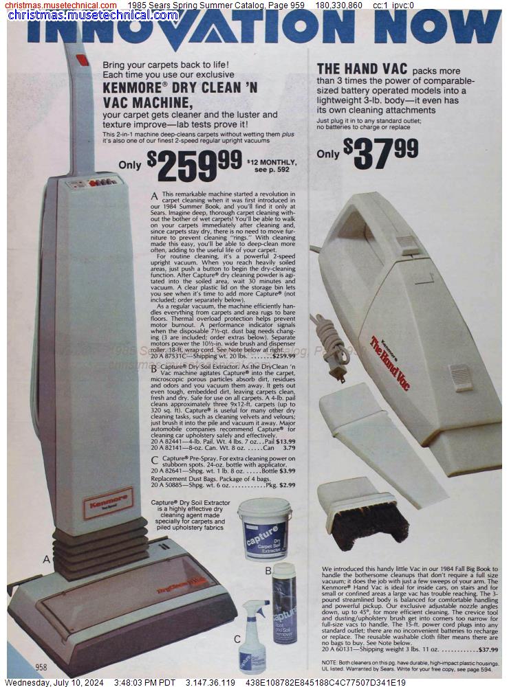 1985 Sears Spring Summer Catalog, Page 959