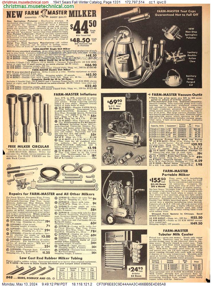 1941 Sears Fall Winter Catalog, Page 1331