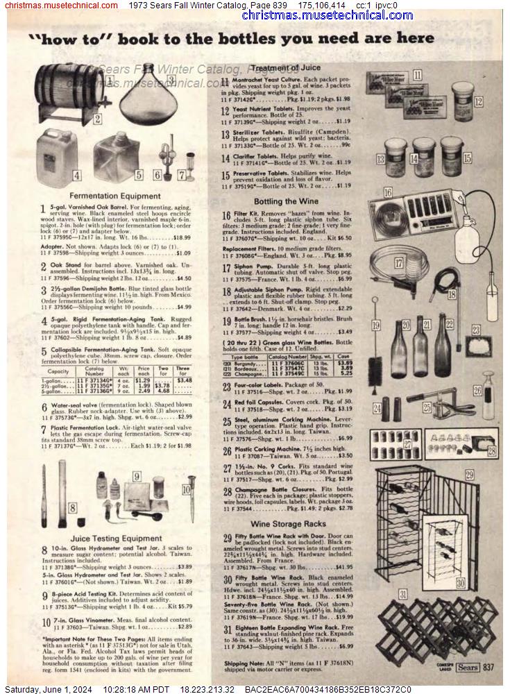 1973 Sears Fall Winter Catalog, Page 839