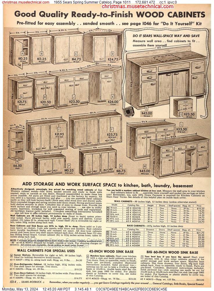 1955 Sears Spring Summer Catalog, Page 1011