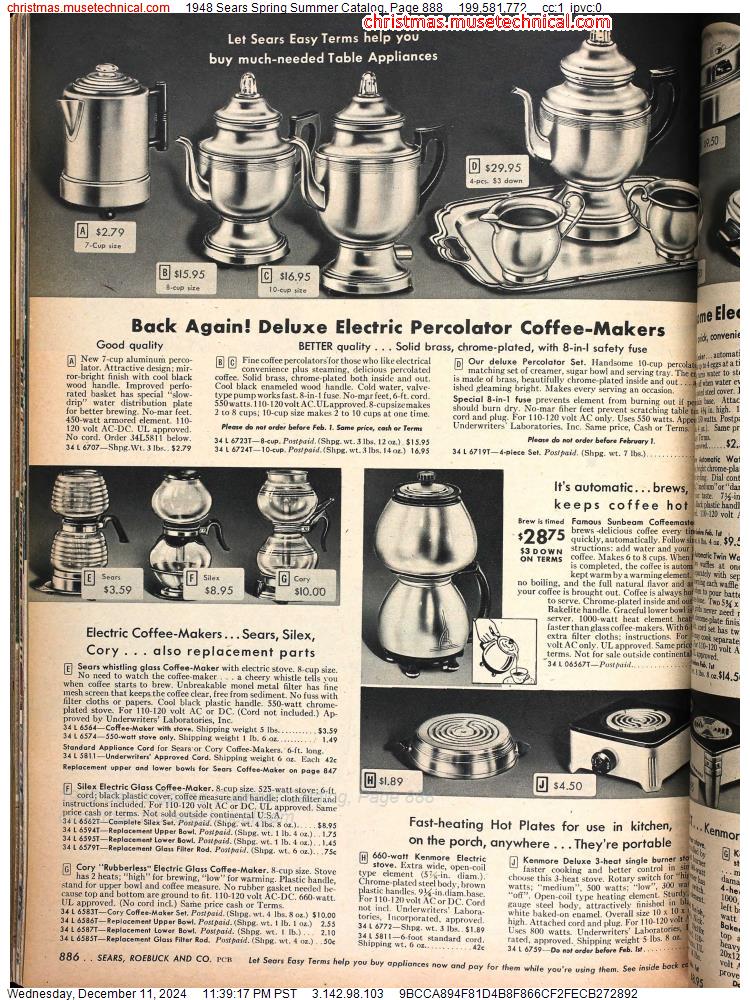 1948 Sears Spring Summer Catalog, Page 888