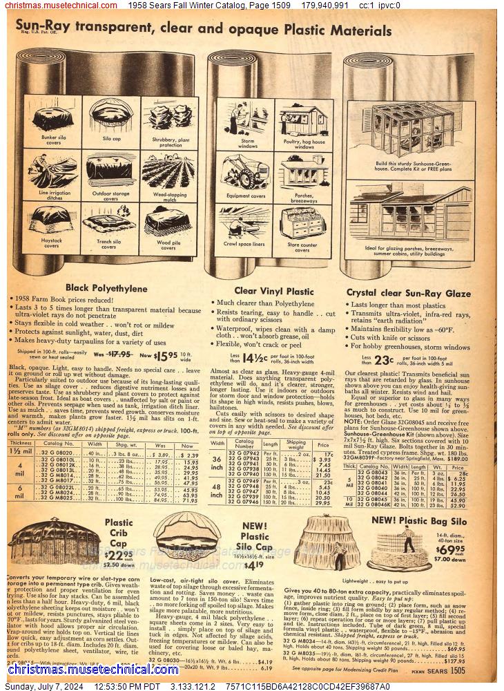 1958 Sears Fall Winter Catalog, Page 1509