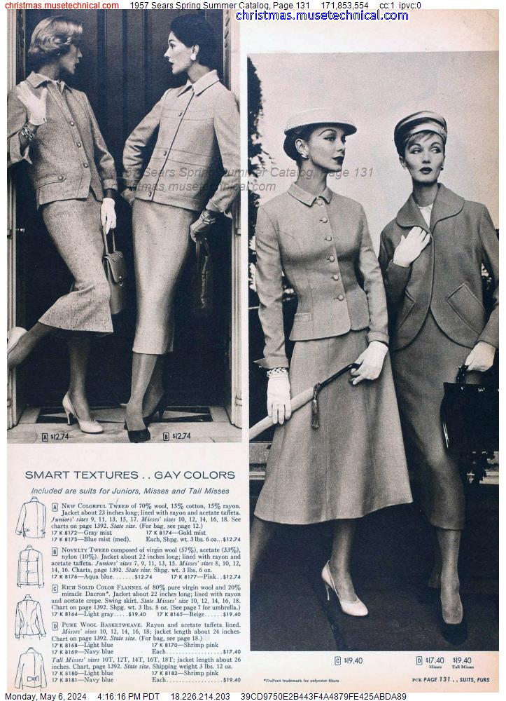 1957 Sears Spring Summer Catalog, Page 131