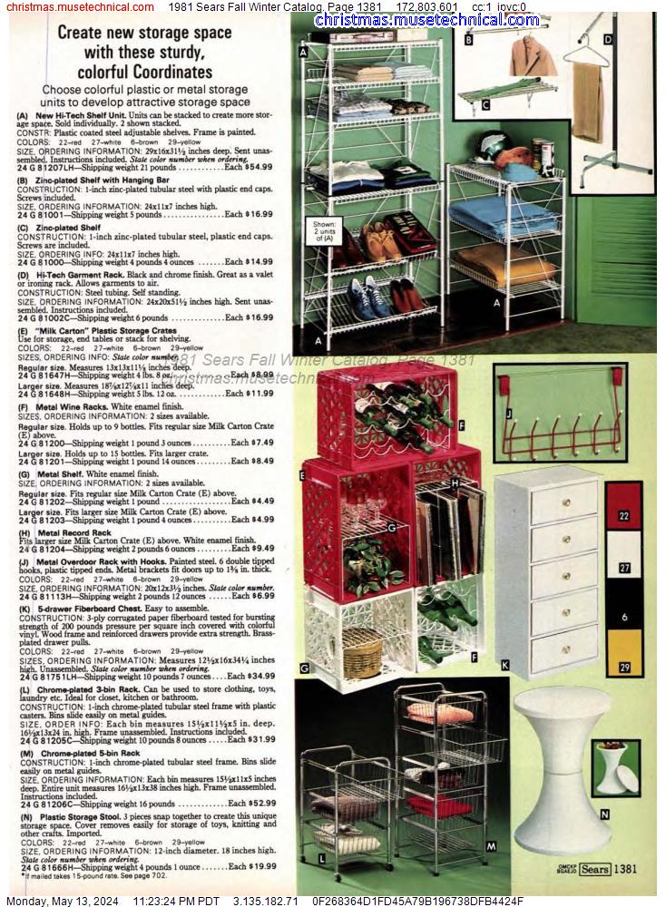 1981 Sears Fall Winter Catalog, Page 1381