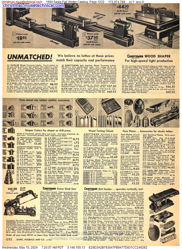 1950 Sears Fall Winter Catalog, Page 1233
