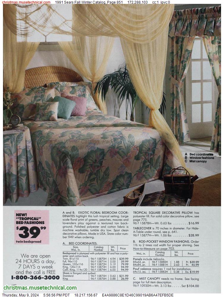 1991 Sears Fall Winter Catalog, Page 851