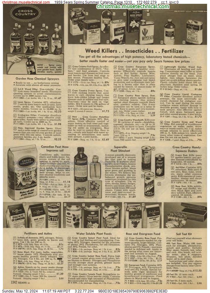 1959 Sears Spring Summer Catalog, Page 1310