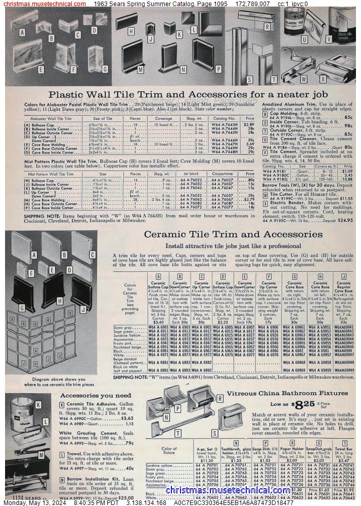1963 Sears Spring Summer Catalog, Page 1095