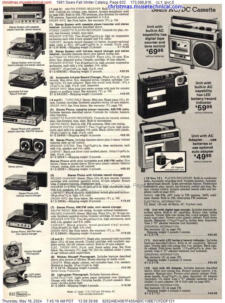 1981 Sears Fall Winter Catalog, Page 832
