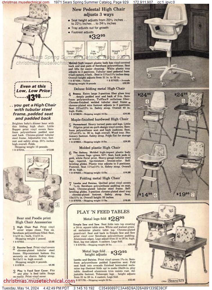 1971 Sears Spring Summer Catalog, Page 929