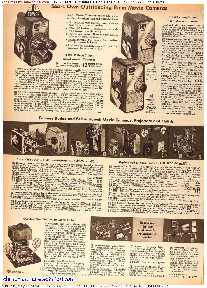 1957 Sears Fall Winter Catalog, Page 701