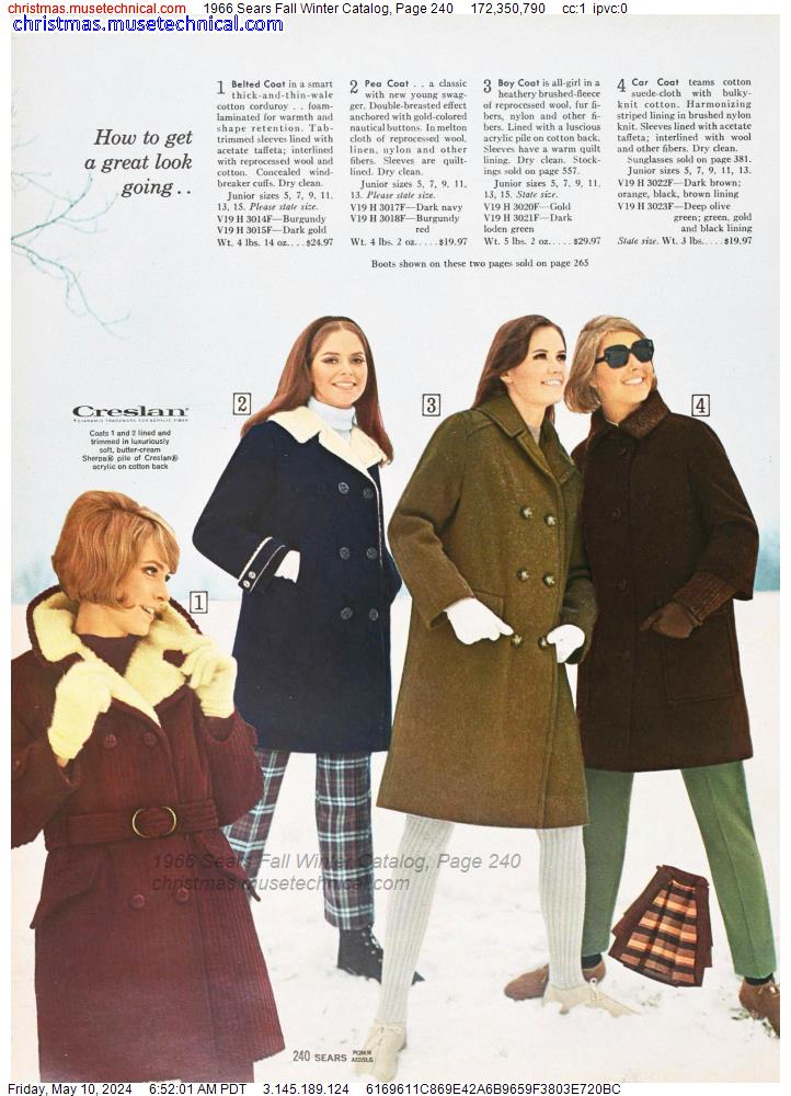 1966 Sears Fall Winter Catalog, Page 240
