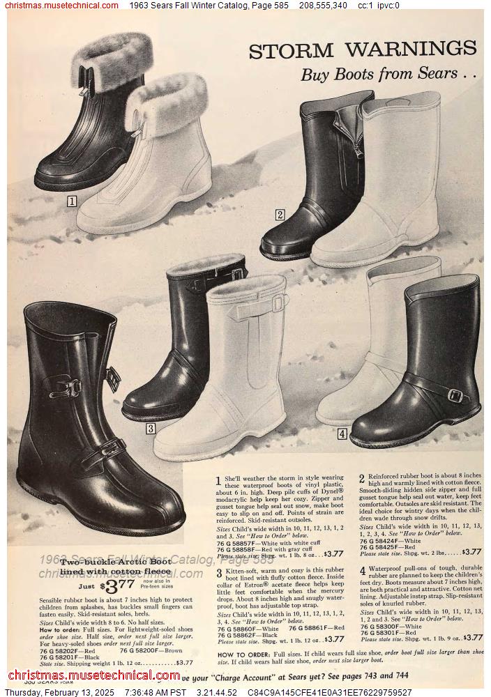 1963 Sears Fall Winter Catalog, Page 585