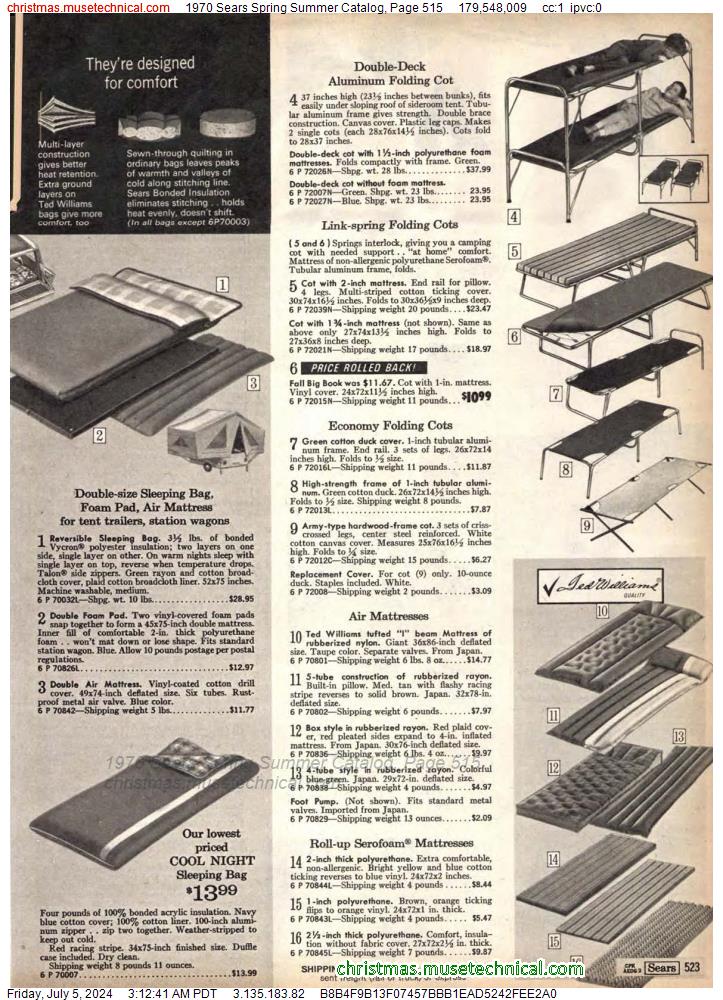 1970 Sears Spring Summer Catalog, Page 515