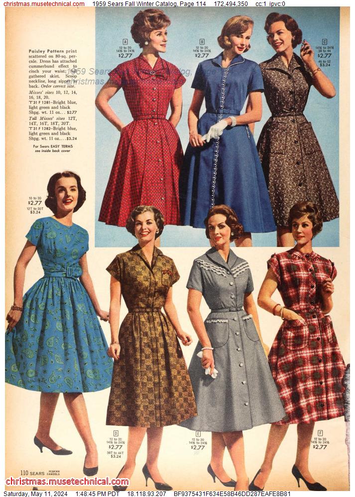 1959 Sears Fall Winter Catalog, Page 114
