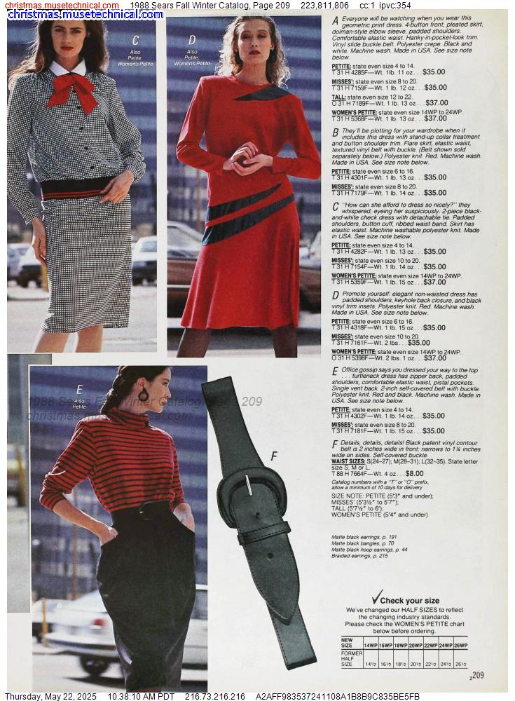 1988 Sears Fall Winter Catalog, Page 209