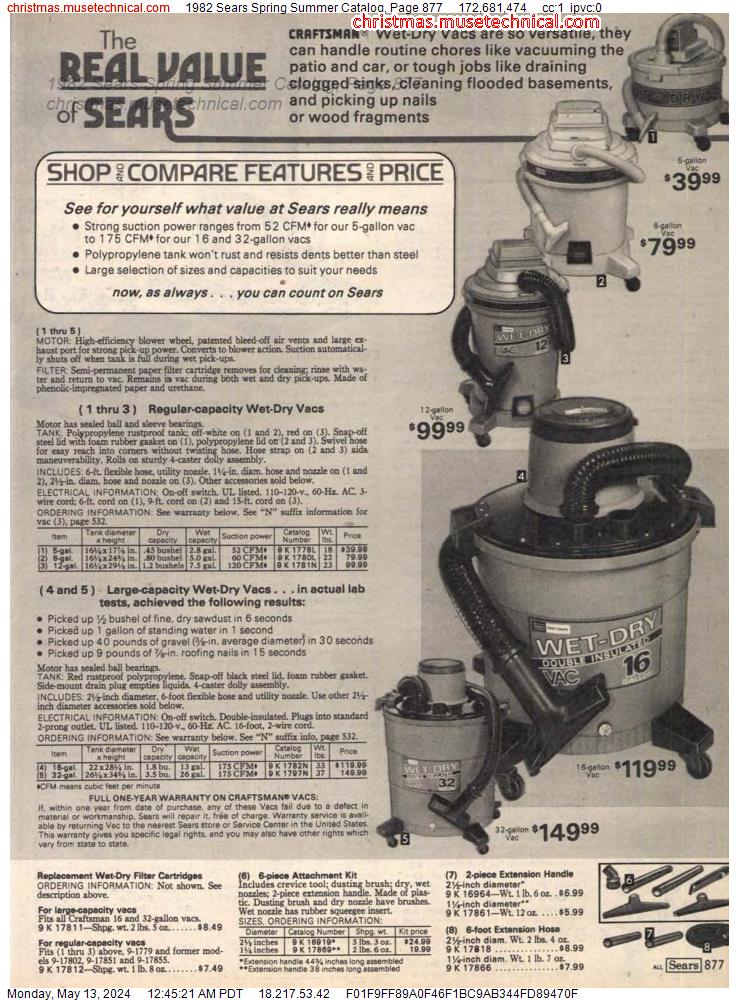 1982 Sears Spring Summer Catalog, Page 877