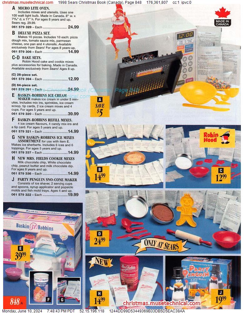 1998 Sears Christmas Book (Canada), Page 848
