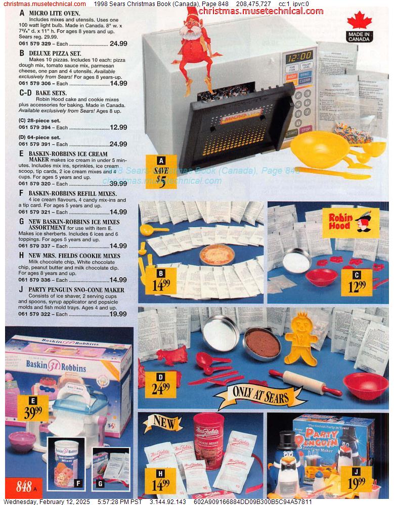 1998 Sears Christmas Book (Canada), Page 848