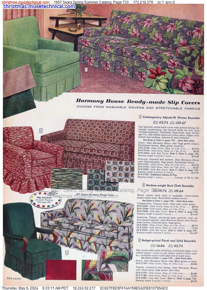 1957 Sears Spring Summer Catalog, Page 733