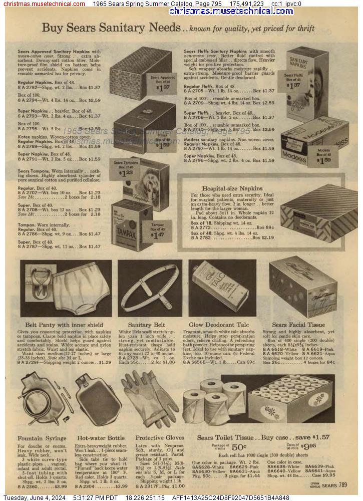 1965 Sears Spring Summer Catalog, Page 795