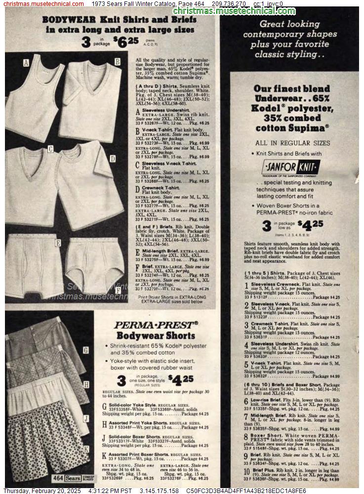 1973 Sears Fall Winter Catalog, Page 464