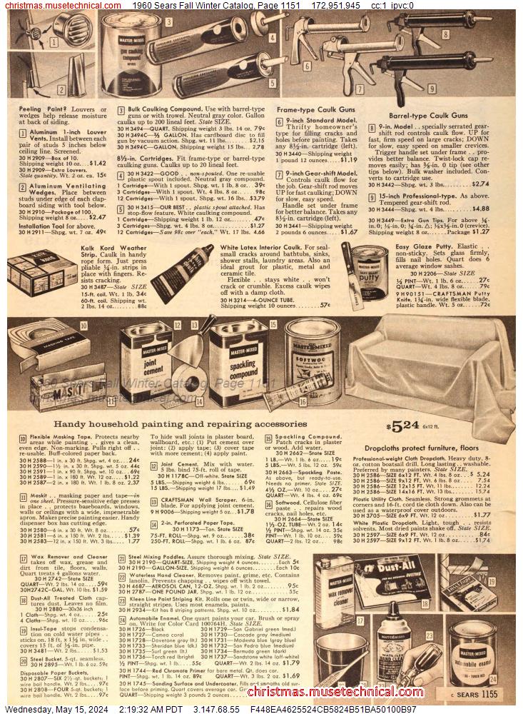 1960 Sears Fall Winter Catalog, Page 1151