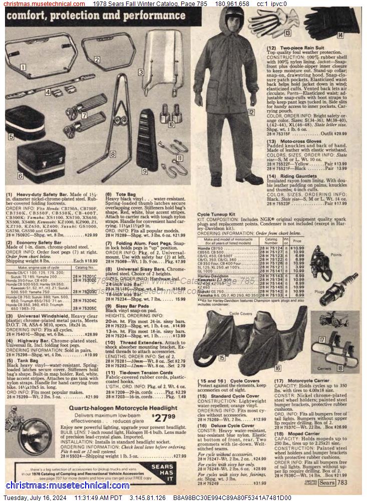 1978 Sears Fall Winter Catalog, Page 785