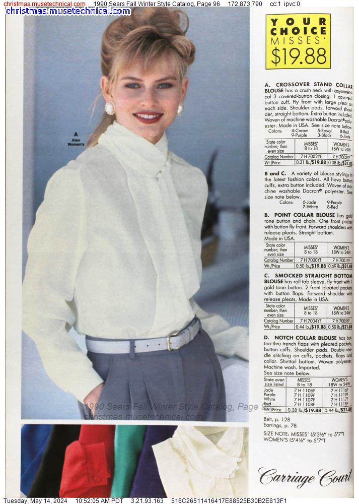 1990 Sears Fall Winter Style Catalog, Page 96