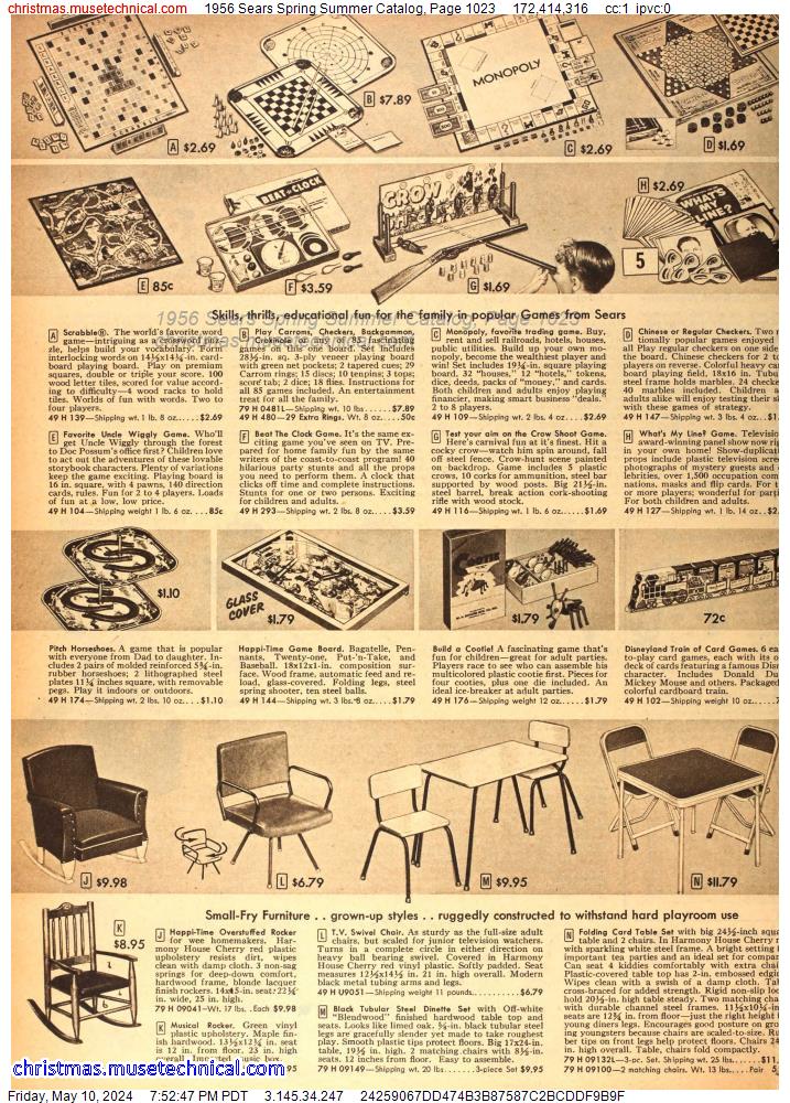 1956 Sears Spring Summer Catalog, Page 1023