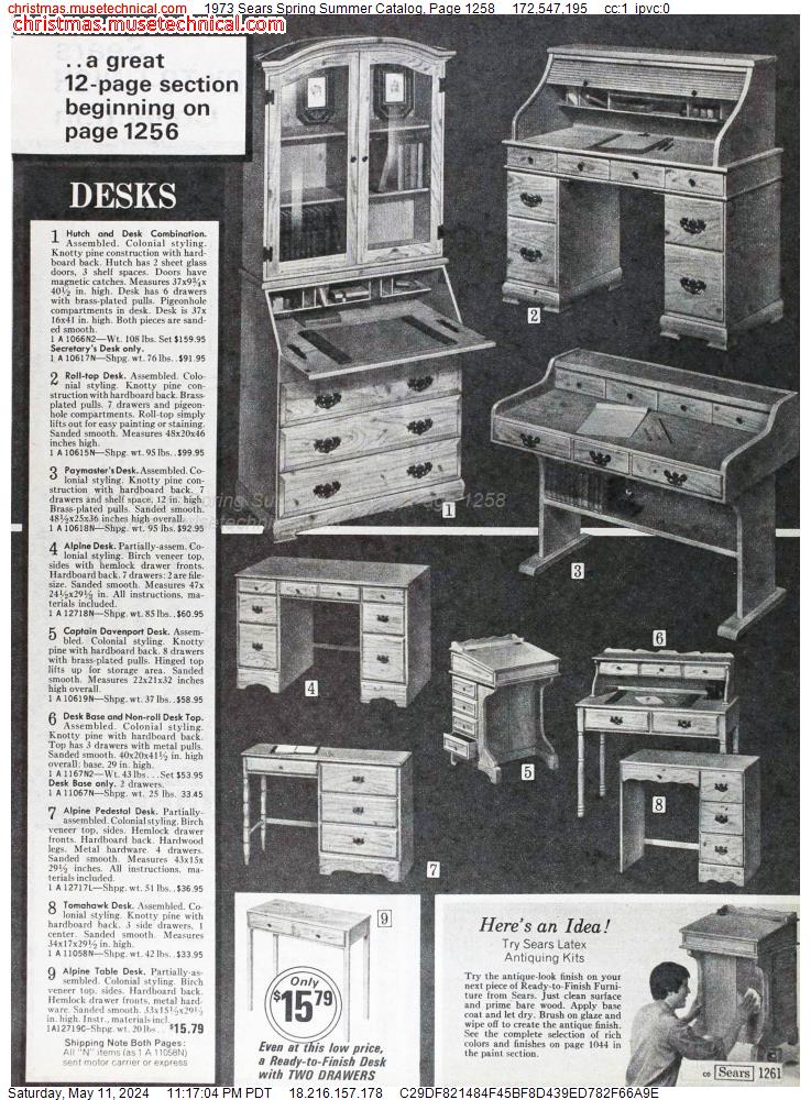 1973 Sears Spring Summer Catalog, Page 1258