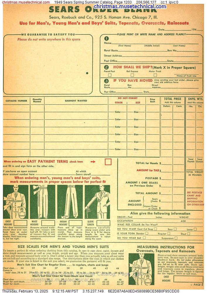 1949 Sears Spring Summer Catalog, Page 1203