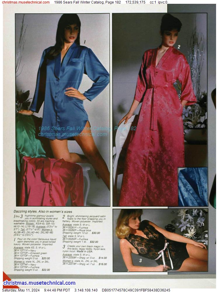 1986 Sears Fall Winter Catalog, Page 182