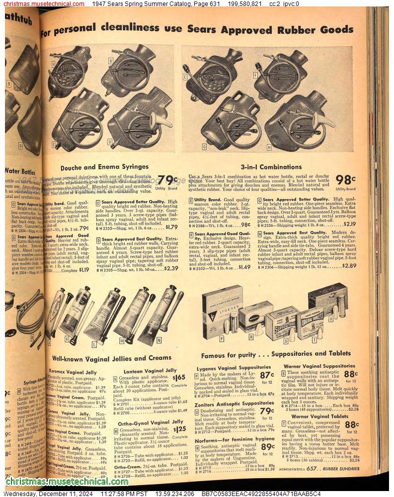 1947 Sears Spring Summer Catalog, Page 631