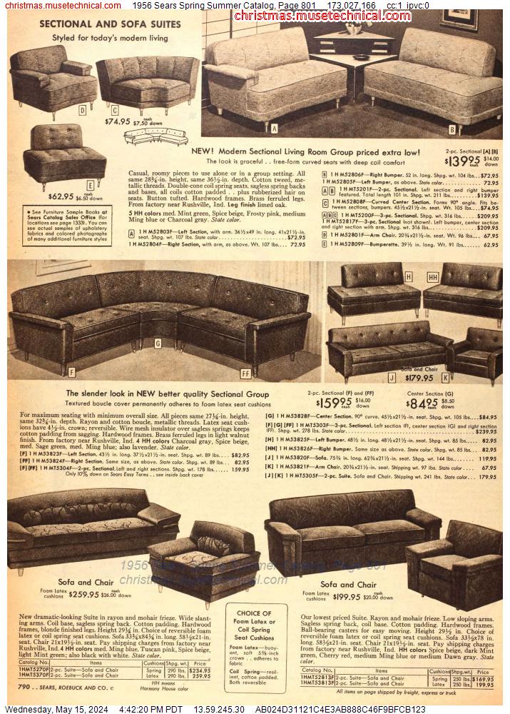 1956 Sears Spring Summer Catalog, Page 801