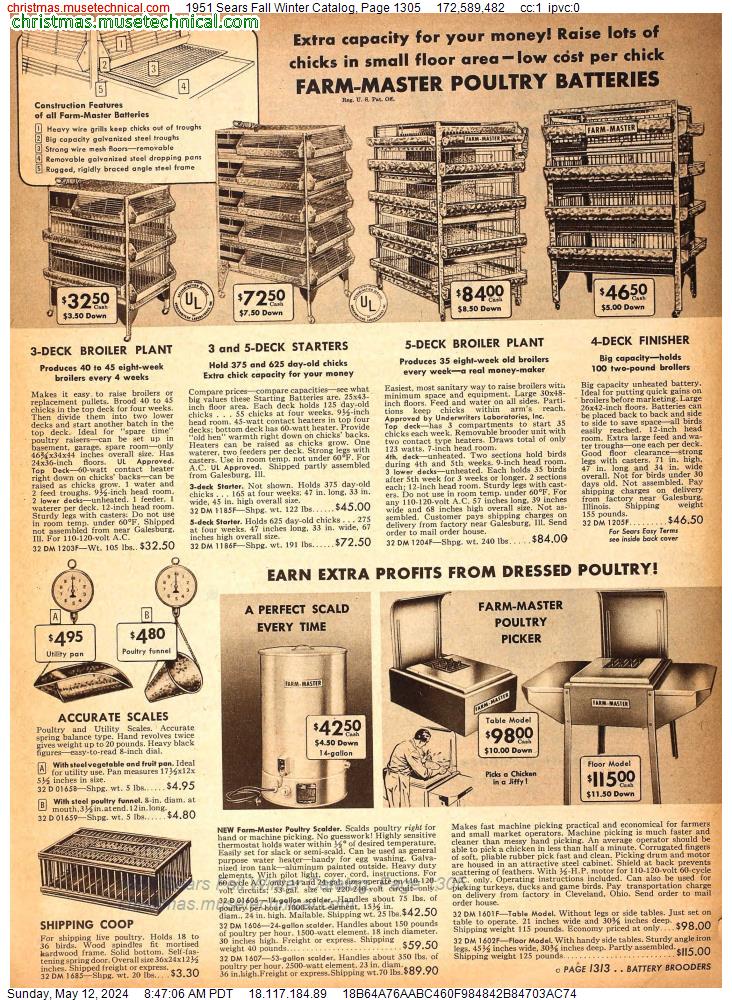 1951 Sears Fall Winter Catalog, Page 1305