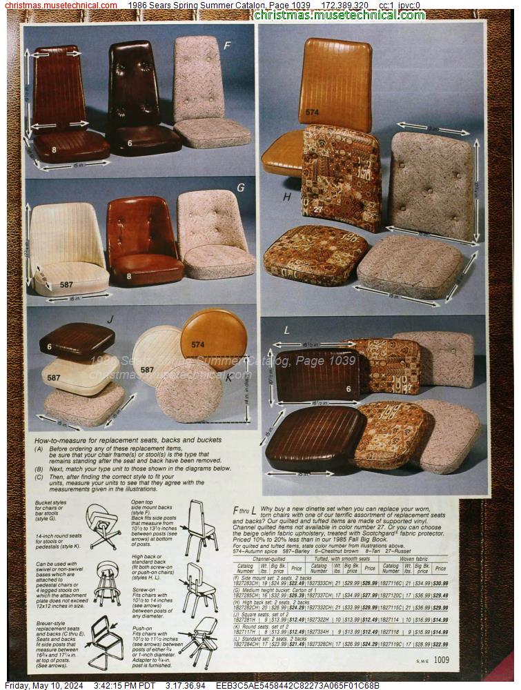 1986 Sears Spring Summer Catalog, Page 1039