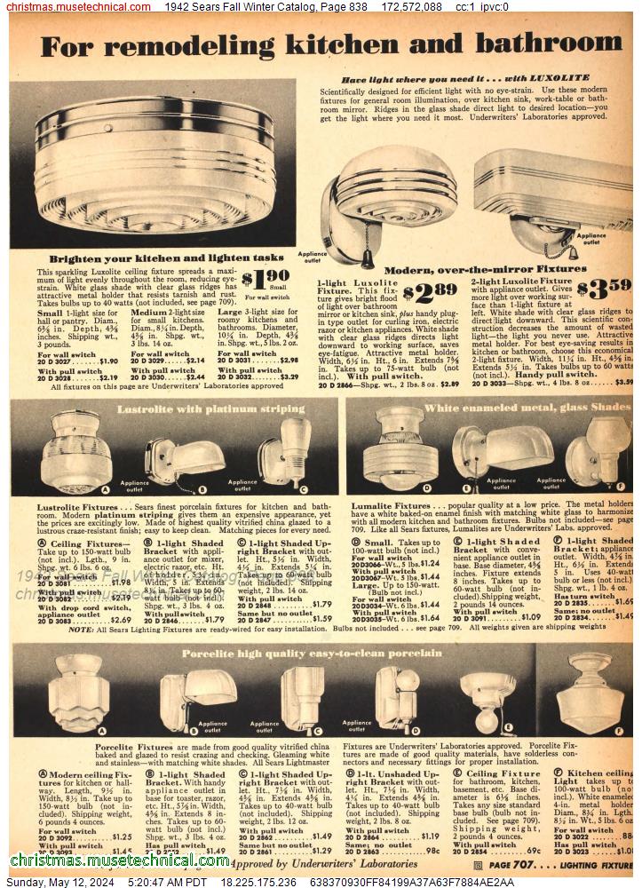 1942 Sears Fall Winter Catalog, Page 838