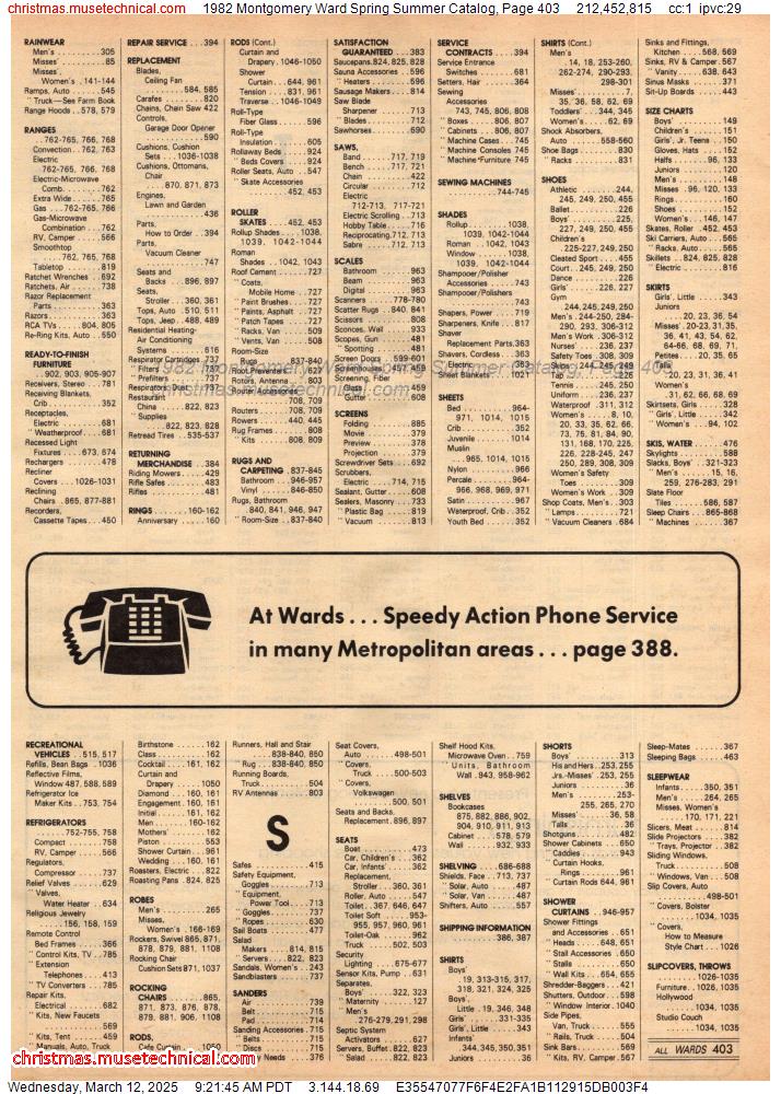 1982 Montgomery Ward Spring Summer Catalog, Page 403