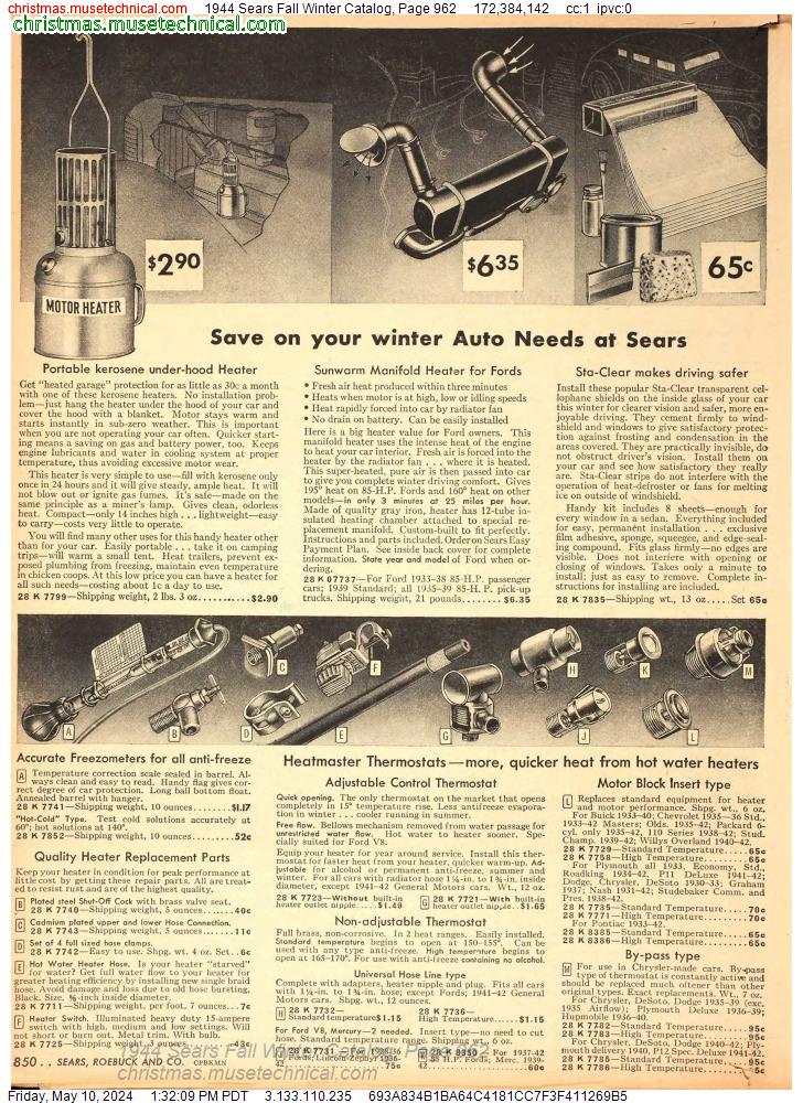 1944 Sears Fall Winter Catalog, Page 962